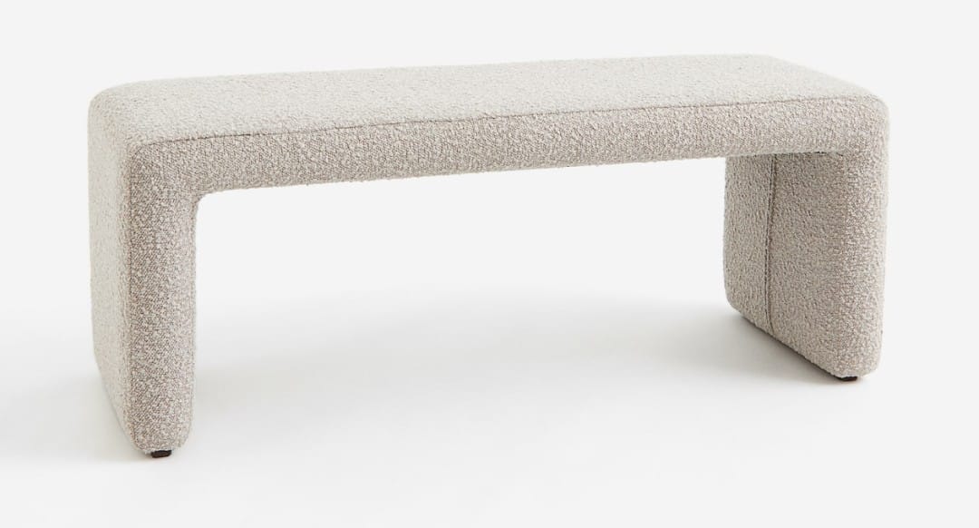 Sitzbank Länge 140 cm, Breite 45 cm, Höhe 42 cm - Stoff Roma 54